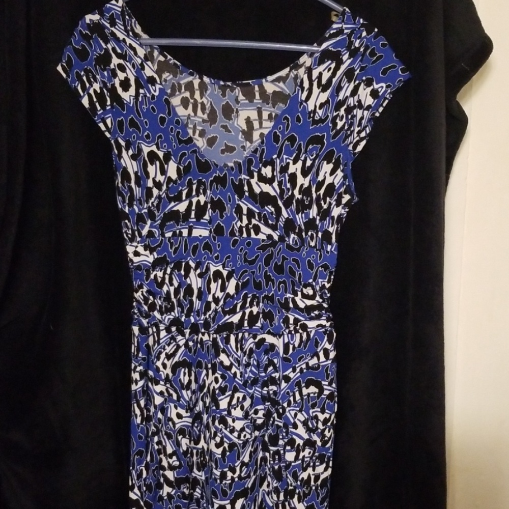 21 NWOT Bunched Waist Blue Animal Print Mini
